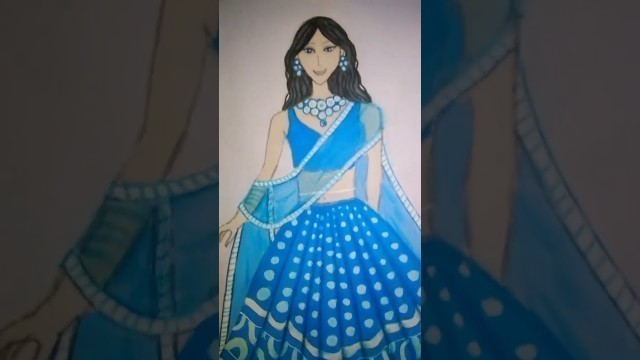 'Dress art #art #arte #drawing #fashion #design #diy #craft #lehenga #dolls #shorts #ytshorts #yt'