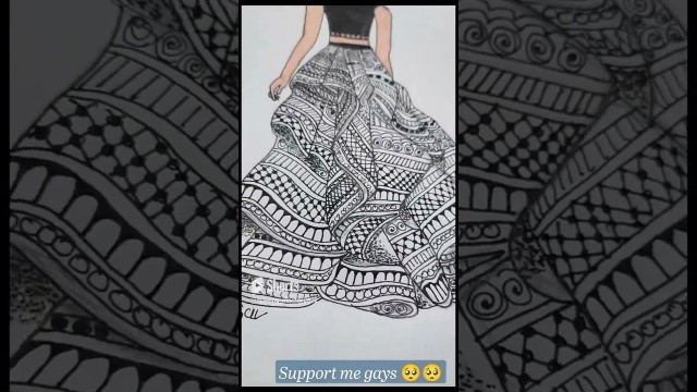 'dress mandala art || mandala art for beginners || #shorts #art #mandala #dress #fashion'