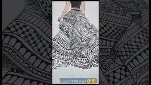 'dress mandala art || mandala art for beginners || #shorts #art #mandala #dress #fashion'