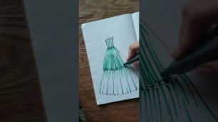 'How to draw layered gown | Fashion design tutorial #shorts #fashionillustration #viralvideo'