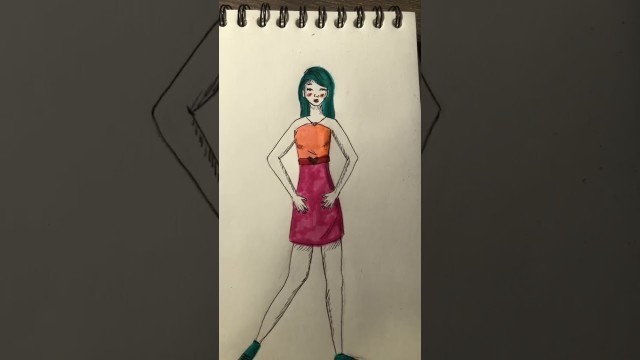 'A Girl in a Dress Part 2 #drawing #fashiondesign'