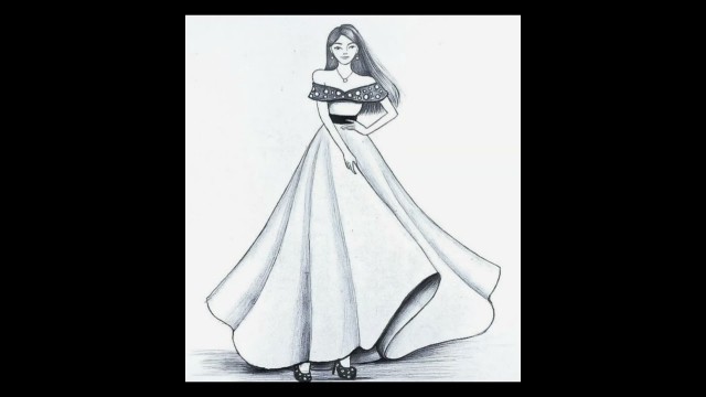 'Beautiful design prom dress for girls sketch draw #designinspiration #fashion #likeforlike#subscribe'