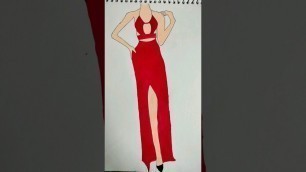 'dress sketch|| AY CREATIVITY ||#drawing #sketch #fashion'