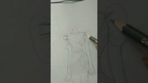 'drawing kaise banaen style illustration sketch drawing fashion designing #drawing #art #artist #art'