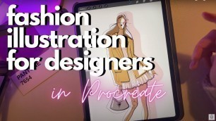 'Procreate Fashion Illustration / How To Draw Clothes On A Fashion Croquis / Digital Art Tutorial'