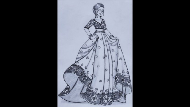 'Beautiful Lehnga choli design sketch draw #fashion #subscribe #likeforlike #sketching #artwork'