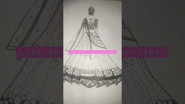 '\"Fashion Illustration of a lehnga-Wearing Woman\"#shorts #art #draw @ARTandFACTS123'