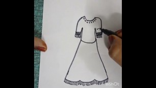 'Beautiful dress design drawing 