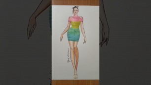 'how to make sequins dress #youtubeshorts #shorts #fashion #design #fashionillustration #drawing'