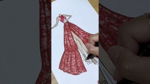 'Watch as your designer outfit drawing #fashion#drawing #ytshort'
