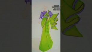 'Saree illustration #fashion designing #art #drawing #fashion #follow #viral #like #painting'