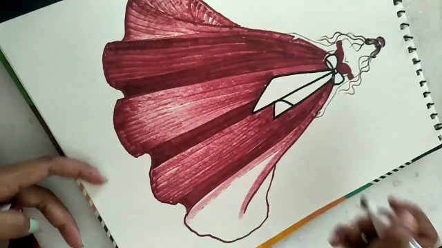 'Fashion design illustration ideas for beginners | fashion drawing | dress design drawing easily |'