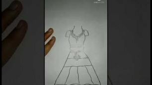 'How to Draw a New Lengha dress design ll Unique Fashion ll #shorts'