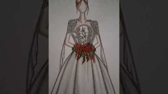 'Wedding Dress | Desain Gown | Fashion Design #shorts #weddingdress #fashiondesign #art #drawing'