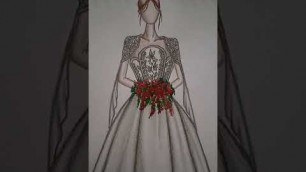 'Wedding Dress | Desain Gown | Fashion Design #shorts #weddingdress #fashiondesign #art #drawing'