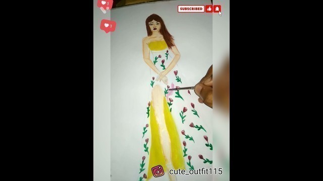 'Stylish gown fashion illustration|fashion designer drawing|fashion illustration sketch#shorts#gown#