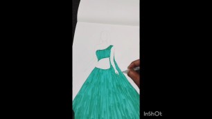 'fashion, dress and design || #youtubeshorts #drawing #short #fashion'