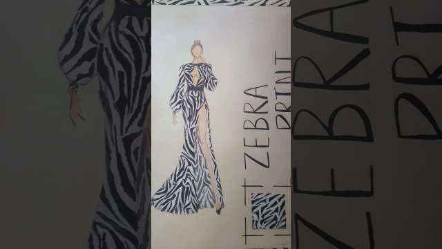 'Zebra print dress fashion sketch ✨ #fashiondesigner #youtubeshorts #fashionblogger  #shorts'