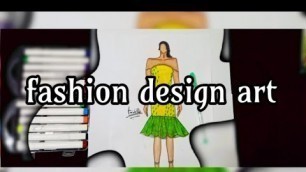 'How to draw a dress | and color |fashion illustration |faiqa design art'