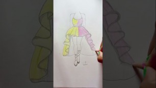 'Easy fashion design dress drawing ll How to draw a girl with beautiful dress for beginners'
