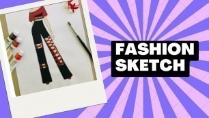 'Easy Fashion Design Sketch | Drawing for beginners | Risa Vlogs'