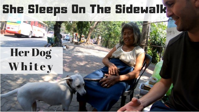 'Giving Food To Homeless Woman And Friends - Philippines'