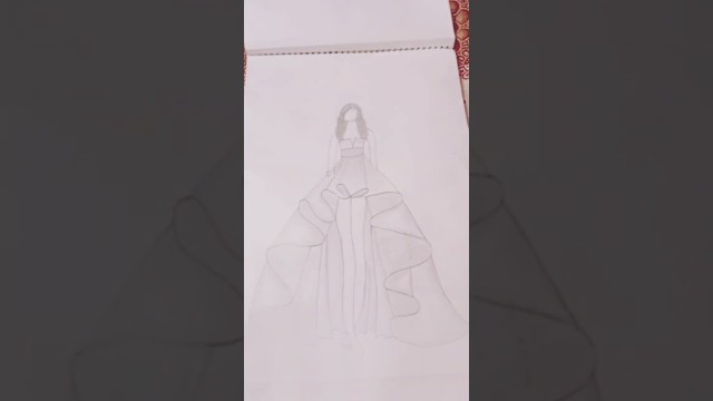 'Beautiful gaon girl sketch easy drawing 