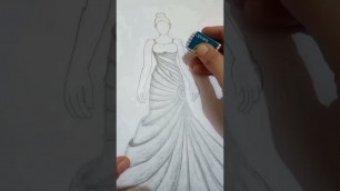 'Fashion design art | dress drawing | #shorts'