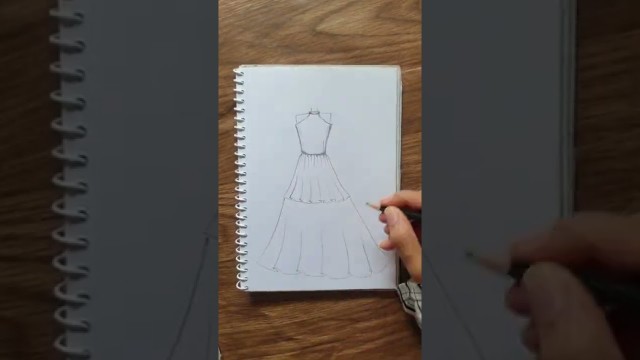 'How to make easy gown sketch || Fashion Illustration #shorts #ytshorts #viralvideo'