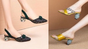 'New beautiful high heel sandals|| best women slip on shoes|| women shoes sandals| party office work'