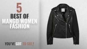 'Mango Women Fashion [2018 Best Sellers]: MANGO Women\'s Leather Biker Jacket, Black, XS'