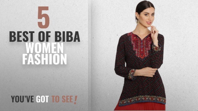 'Biba Women Fashion [2018 Best Sellers]: BIBA Women\'s Straight Kurti 32 Black'