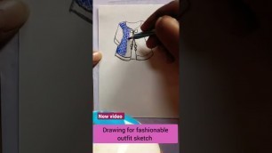 'fashion sketch / colour pencil illustration sketch tutorial #art #fashionsketch #sketching #shorts'