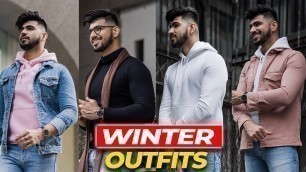 '4 Best Winter Outfits for Indian Men | Winter lookbook | Winter Outfits | Pink for Men | Best hoodie'