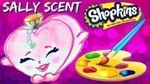 'HOW TO: Draw and Color Shopkins SALLY SCENT Easy! PLUS Fashion Spree Basket Opening'