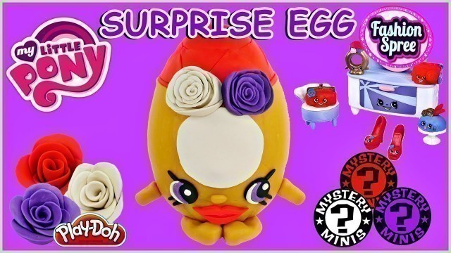 'SHOPKINS GIANT Play Doh Surprise Egg Ring-a-Ling + Fashion Spree Collection'