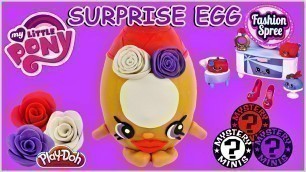 'SHOPKINS GIANT Play Doh Surprise Egg Ring-a-Ling + Fashion Spree Collection'