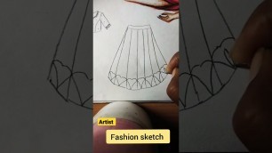 'fashion sketch drawing #drawingfashionsketching#drawingarts#sketching #designingarts#arts#shorts'