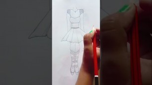 'How to draw a dress Drawing ll Drawing Tutorial ll Fashion dress drawing ll pencil drawing ll'