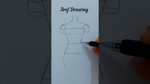 'Draw beautiful girl dress |Dress drawing #girldrawing #shorts #fashion #design #arefdrawing'