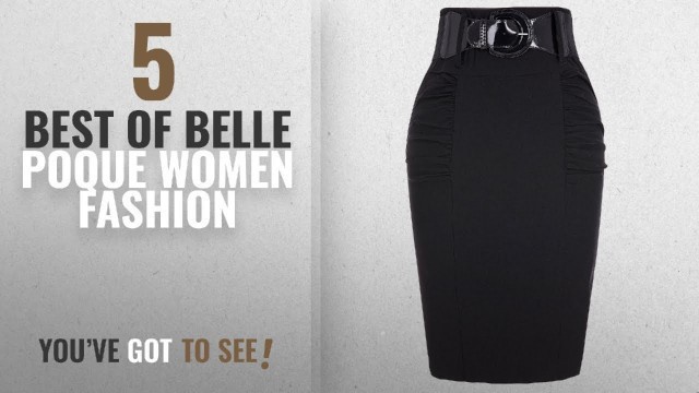 'Belle Poque Women Fashion [2018 Best Sellers]: Belle Poque Black Stretchy Pencil Skirts For Work'