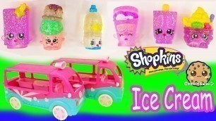 'Shopkins Season 3 Glitzi Scoops Ice Cream Truck Playset Food Fair 4 Exclusive Toys Video Unboxing'