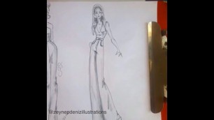 'Fashion sketch tutorial by ZEYNEP DENIZ-wide leg pants'