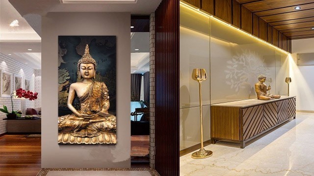 'Modern Buddha Wall Decorating Ideas | Entryway Buddha Home Interior | Indoor Buddha Home Wall Decor'