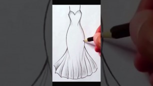 'How to draw a girl dress (Gown) | Fashion drawing #shorts #art #drawing #shortsvideo #drawingsketch'