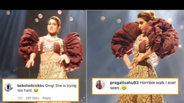 '\'Terrible and Horrible\' , Sara Ali Khan badly trolled for her ramp walk at Lakme Fashion Week'