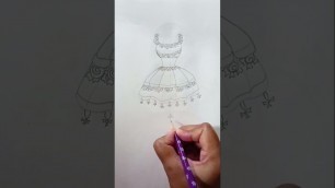'cute dress design drawing ll Easy Drawing Tutorial ll Fashion drawing'