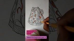 'fashion dress designing sketch #arts #fashion #sketch #subscribersofartlover #handarts #art #shorts'