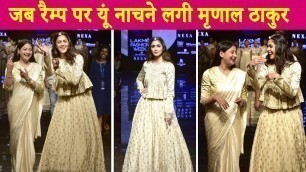 'Mrunal Thakur Ramp Walk for Aavaran Udaipur | Lakme Fashion Week 2019| batla house'