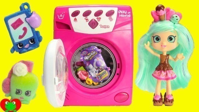 'Washing Machine Surprises with Shopkins Peppamint and Fashion Spree'